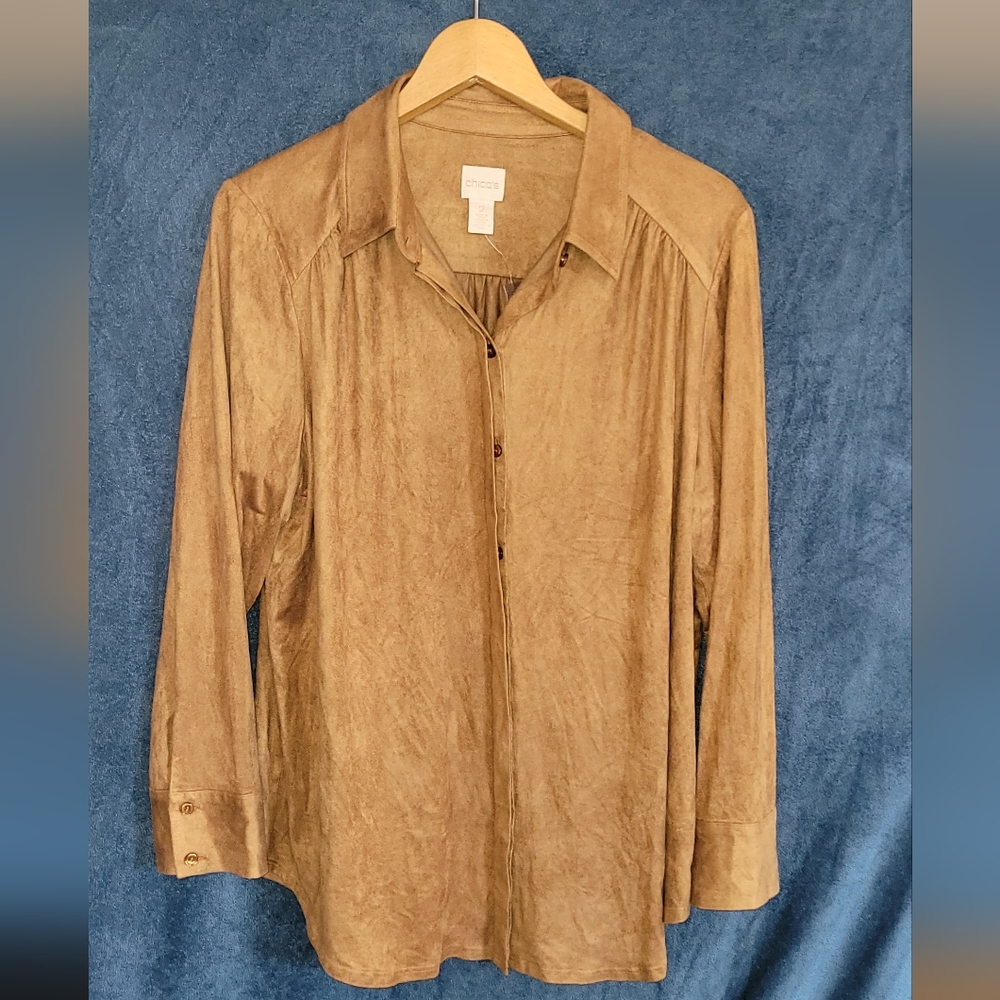 Chico's Brown Button-Up Shirt